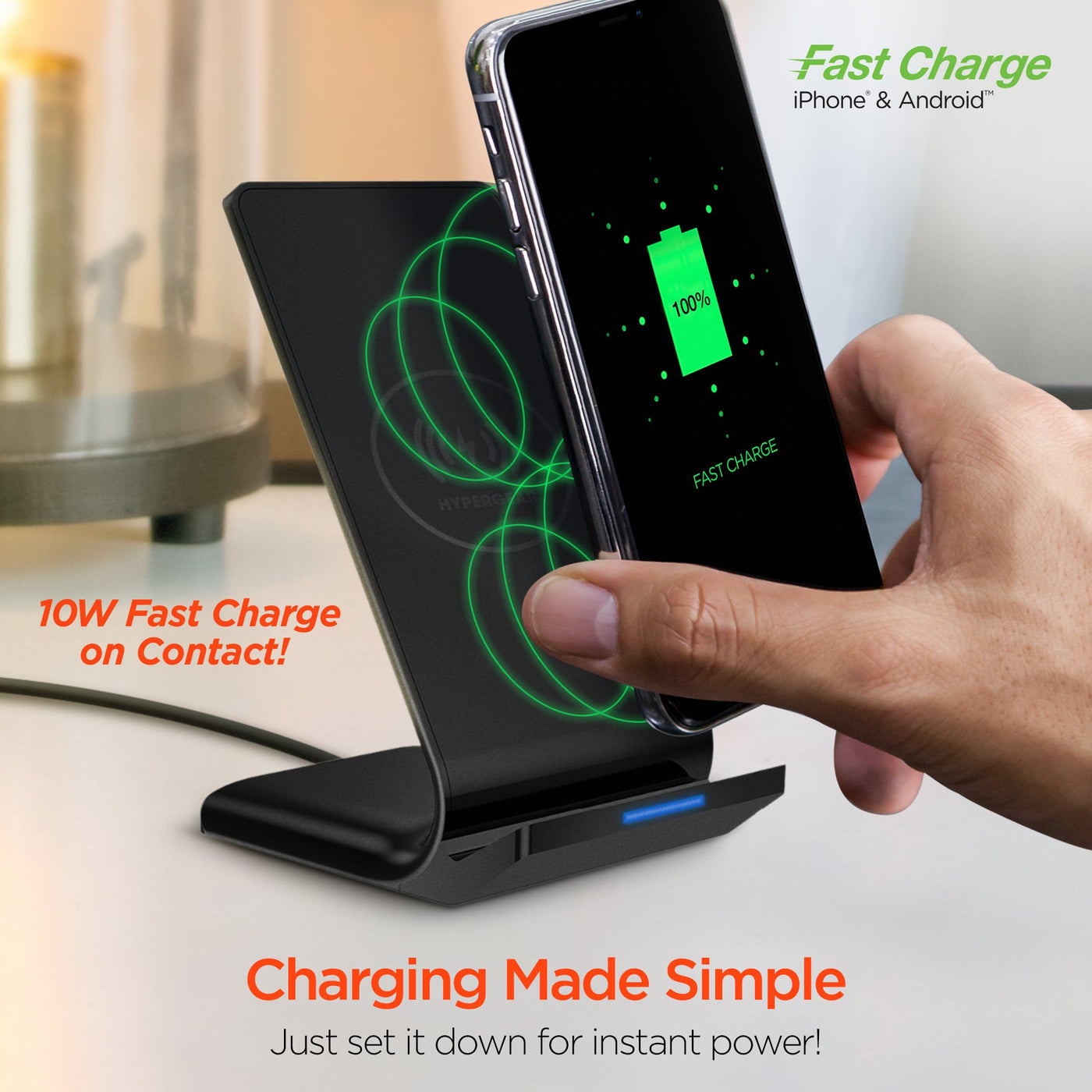 HyperGear Wireless Fast Charging Stand Black (14519-HYP)