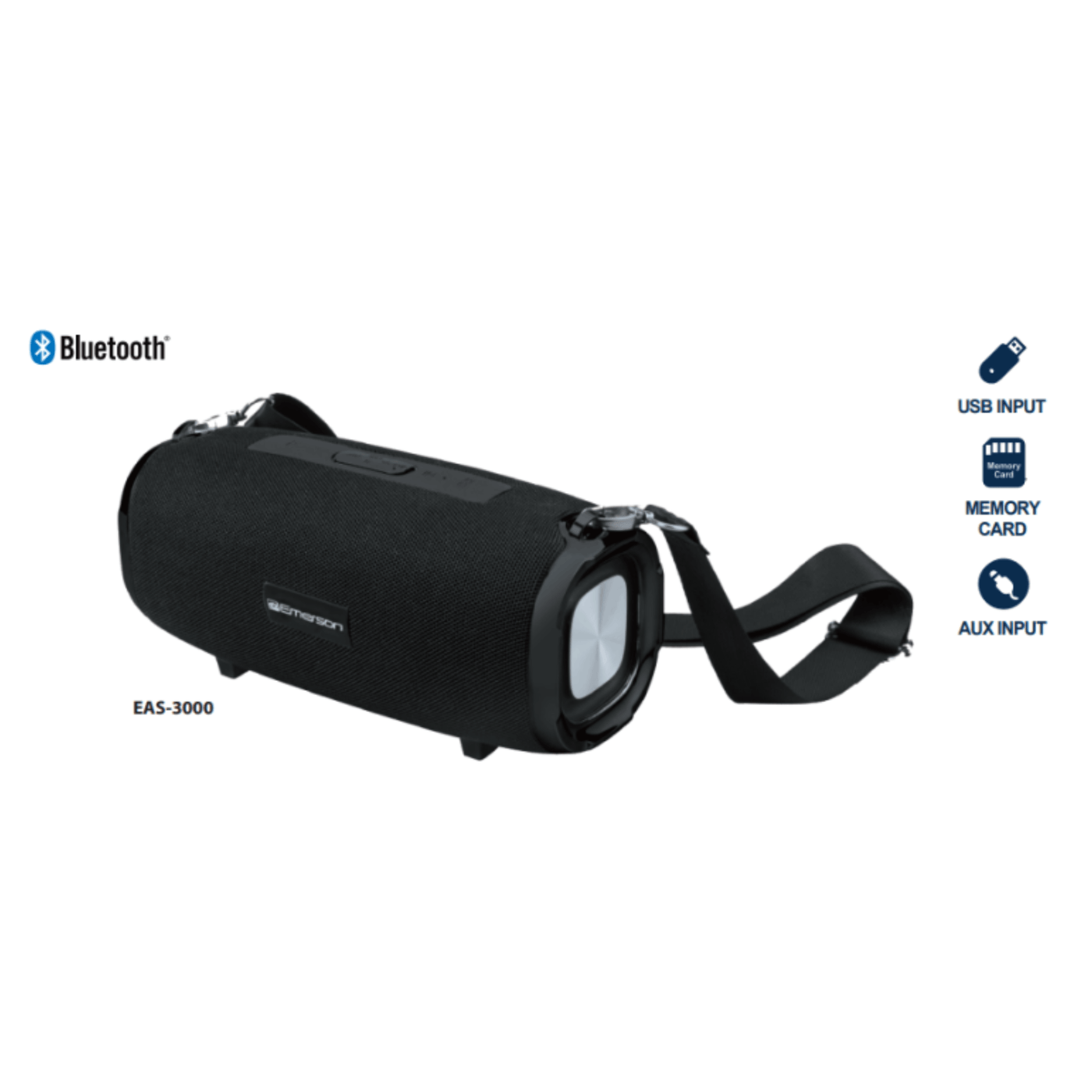 Emerson Portable Bluetooth Speaker with Carrying Strap