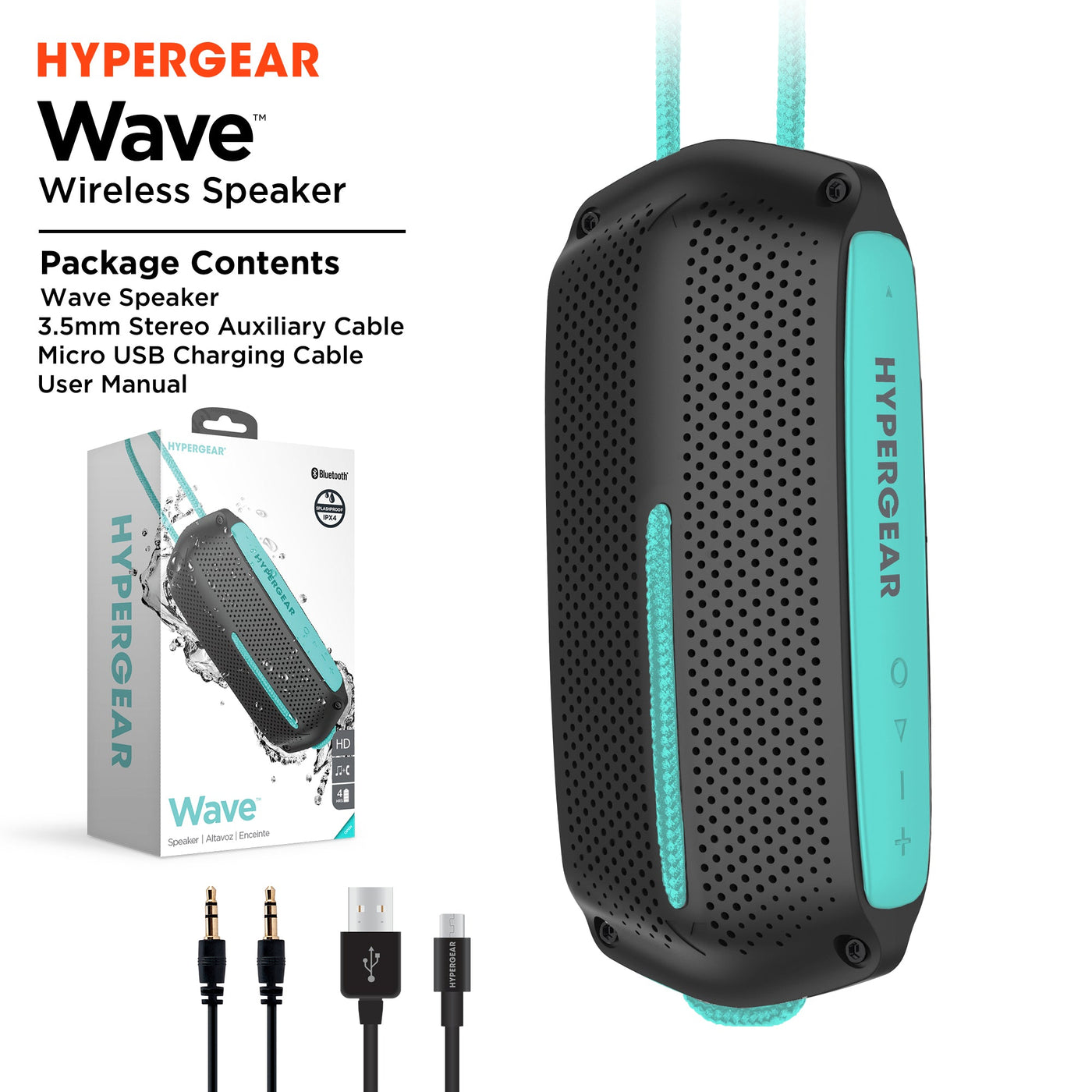 HyperGear Wave Water Resistant Wireless Speaker (WATER-PRNT)